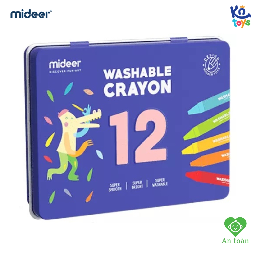 Bút Sáp Màu Tập Tô An Toàn Dễ Tẩy Tửa Mideer Washable Crayon