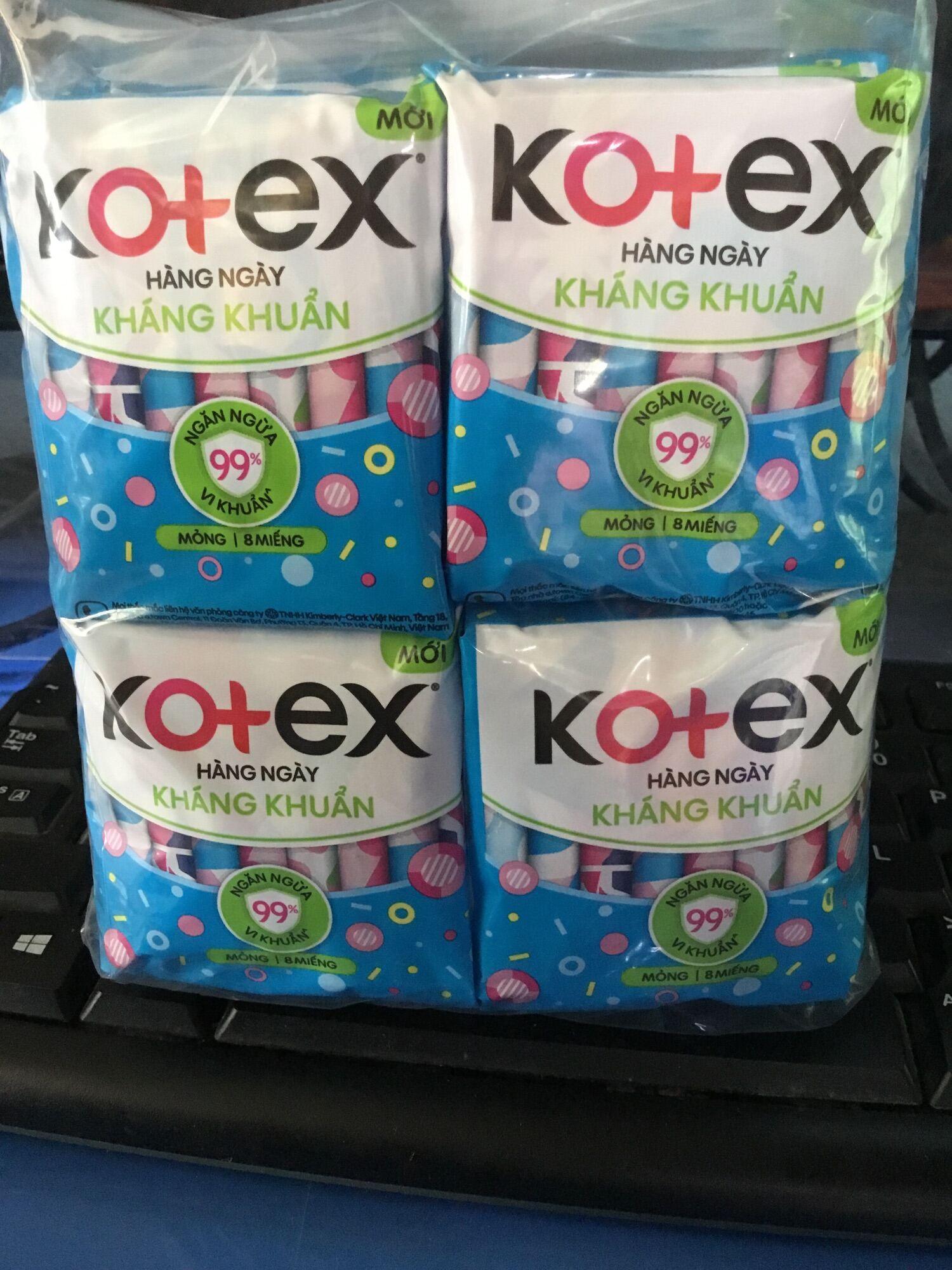 Combo 8 Gói Kotex Hàng Ngày Kháng Khuẩn (8 miếng)- HSD luôn mới