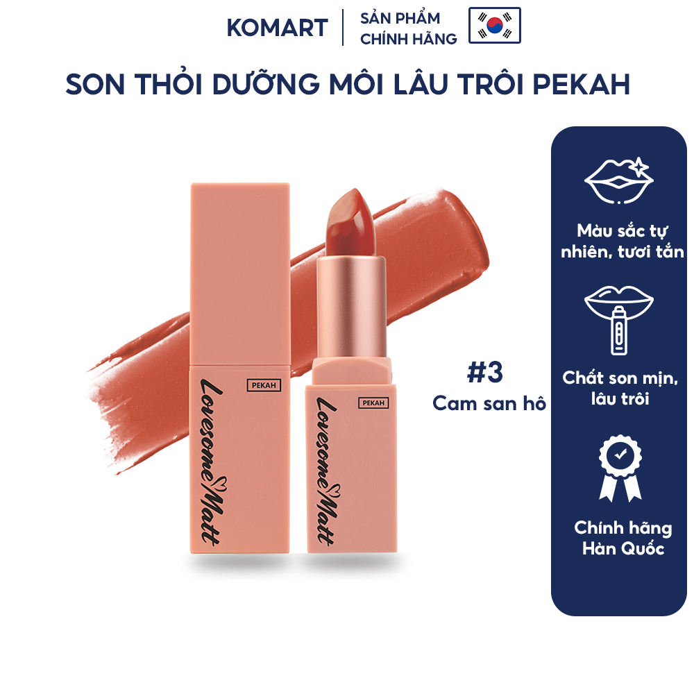 Son Thỏi Dưỡng Lâu Trôi LOVESOME MATT PEKAH LIPSTICK 3,3gr