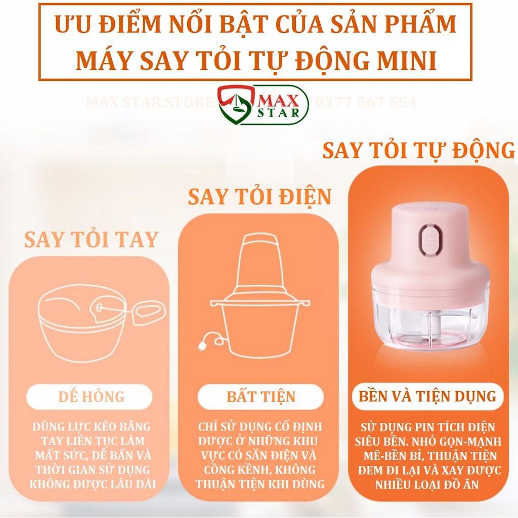 Máy xay tỏi ớt mini cầm tay bằng điện Xay tỏi ớt hành thịt cầm tay mini cao cấp