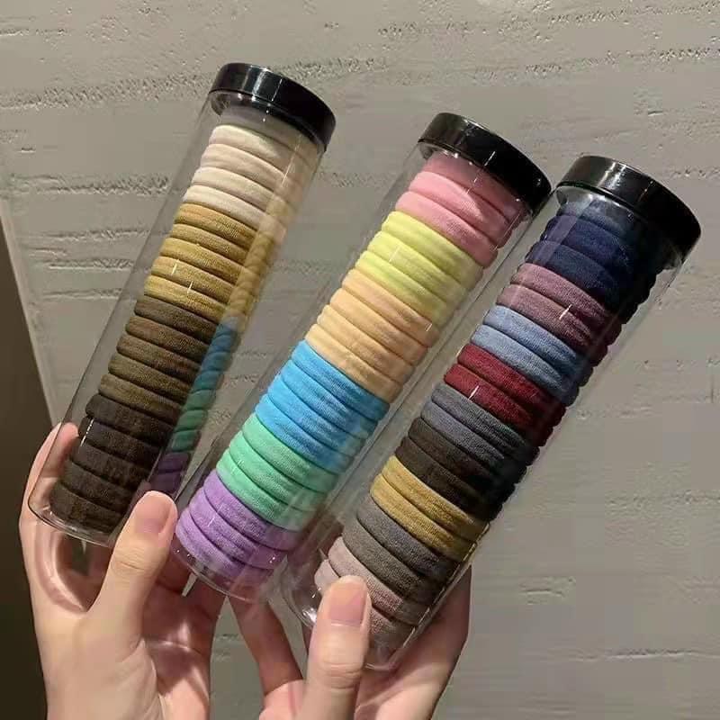  Sét 20 chun buộc tóc nhiều màu sắc - dây buộc tóc ống cho nữ