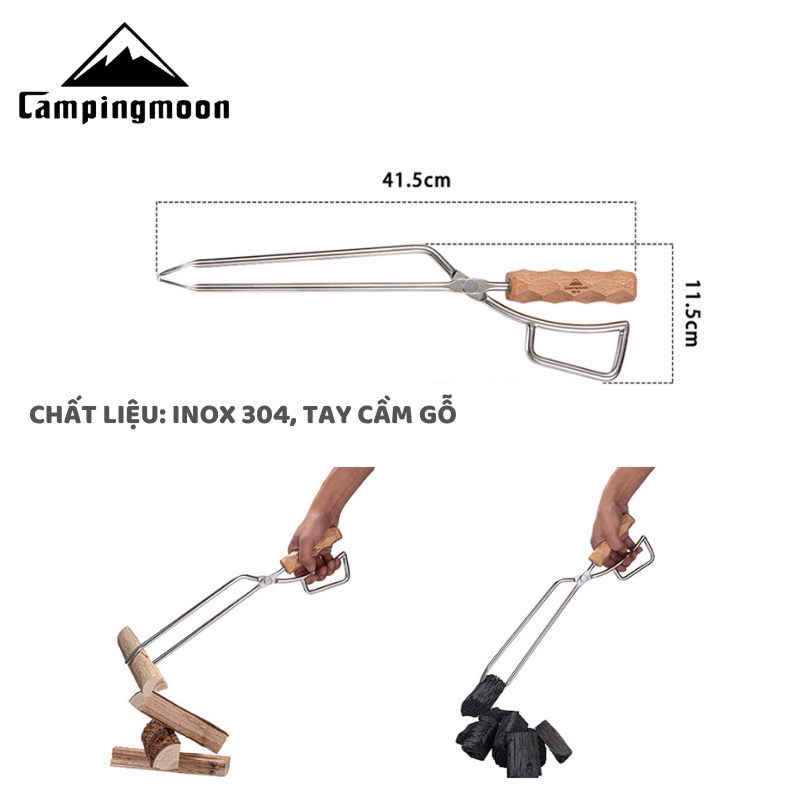 Kẹp gắp than, củi Inox Campingmoon MS-42