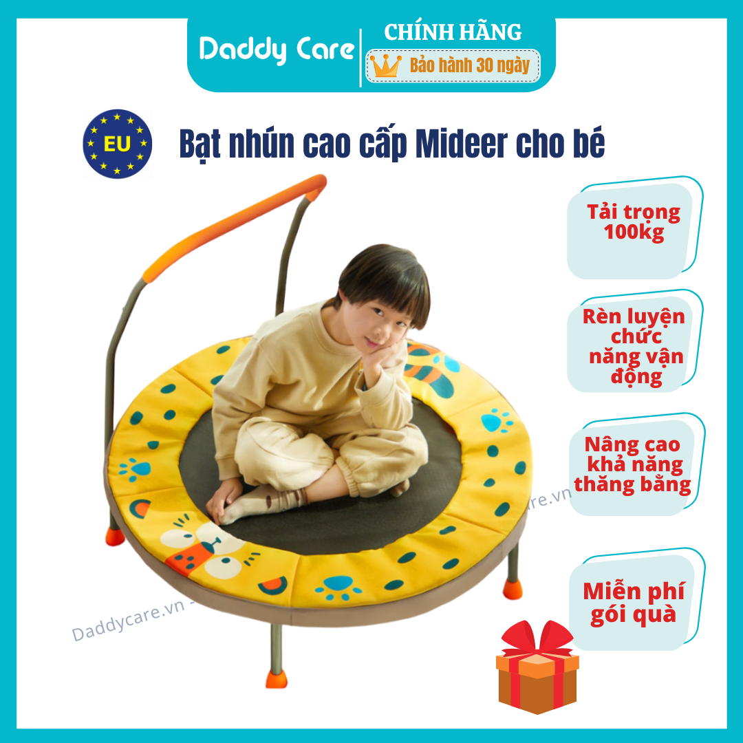 Bạt nhún nhảy gấp gọn Mideer Kids Trampoline cho bé, đồ chơi vận động cho bé 2,3,4,5,6 tuổi