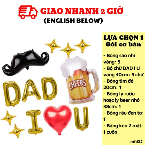 Bộ bong bóng trang trí ngày của cha Father's Day mfd32