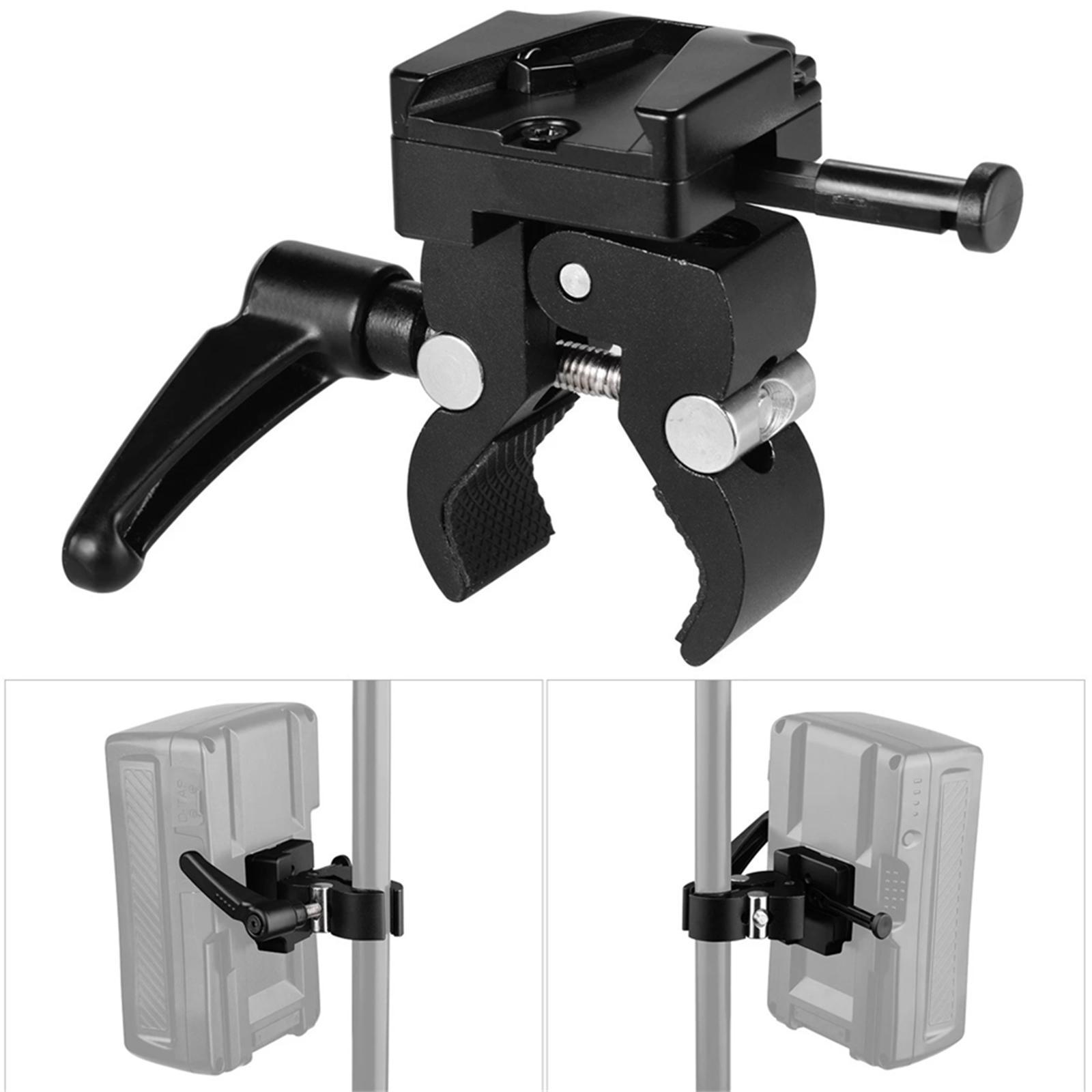Battery Adapter with Clamp Alloy for Mounting to Light Stand Tripod