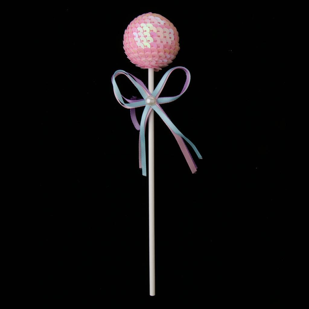 Birthday Party Cake Decoration Colour Sequined Ball Topper Sticks