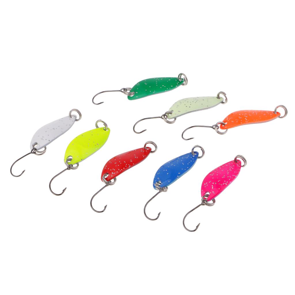 8 Pieces Fishing Lure Bait Metal Hard Baits Fishing Spoon Lure Colorful Tool