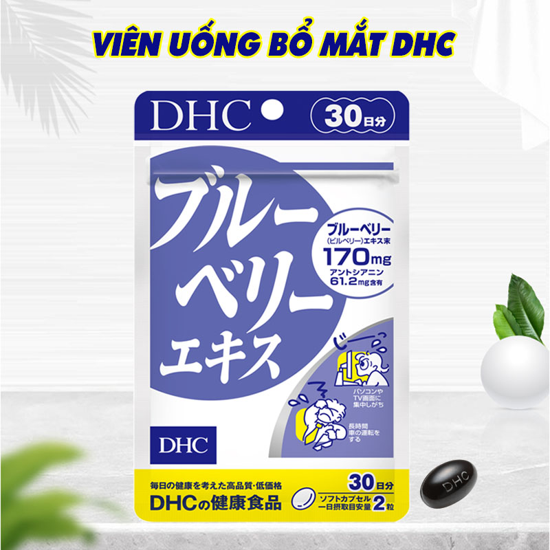 Viên uống bổ mắt việt quất DHC Nhật Bản thực phẩm chức năng tăng cường thị lực nuôi dưỡng đôi mắt khỏe mạnh gói 30 ngày JN-DHC-BLU30