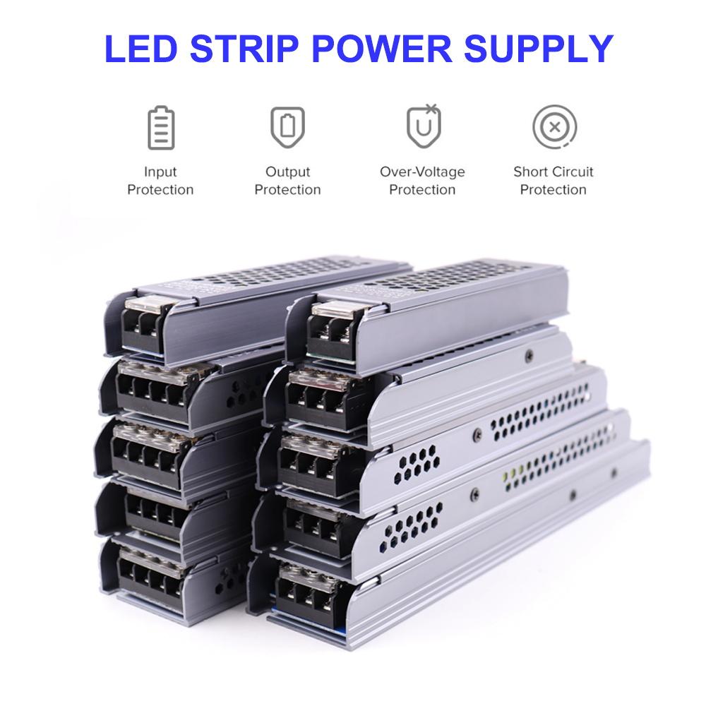 Biến Áp AC/DC 12V 24V 60W 100W 200W 300W 400W 500W Bộ Nguồn Trình Điều Khiển Đèn LED Bộ Chuyển Đổi A/D Siêu Mỏng Cho Bóng Đèn Dải Đèn LED Điện Áp Đầu Ra: 12V