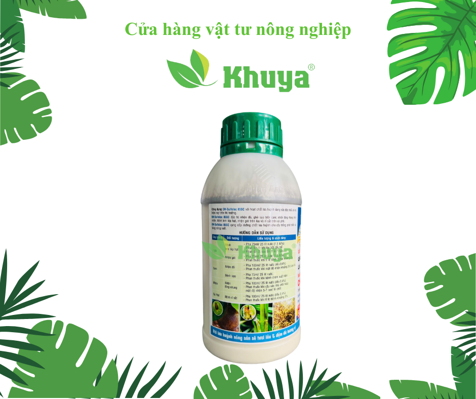 Thuốc trừ nấm bệnh OK Sulfolac 85SC chai 500ml Lưu Huỳnh trừ Nhện Đỏ