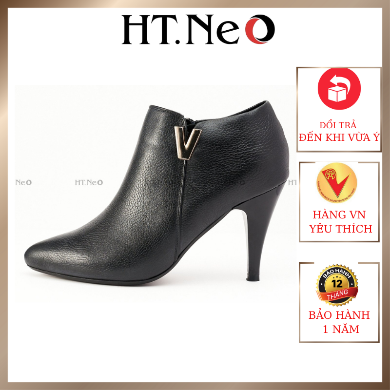 Bốt nữ cổ lửng BN20 Ht.Neo Làm Từ Da Bò Nguyên Miếng, Càng Dùng Càng Bóng, Gót Trụ Cao Đến 7cm Cực Sang Chảnh