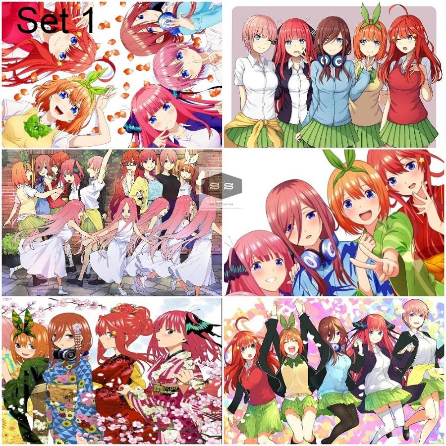 Bộ 6 Áp phích - Poster Anime Nhà Có 5 Nàng Dâu – Go Tobun No Hanayome - A3,A4,A5