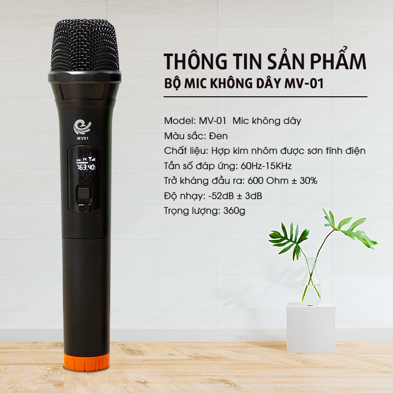 Micro Không Dây,  Karaoke MV01 Gồm 2 mic Chuyên Dành Cho Mọi Loa Kéo, Âm Ly, Tần Số 50, Hát Nhẹ Và Êm, Phù Hợp Cho Những Bữa Tiệc Dã Ngoại, Micro MV01, Hàng Nhập Khẩu