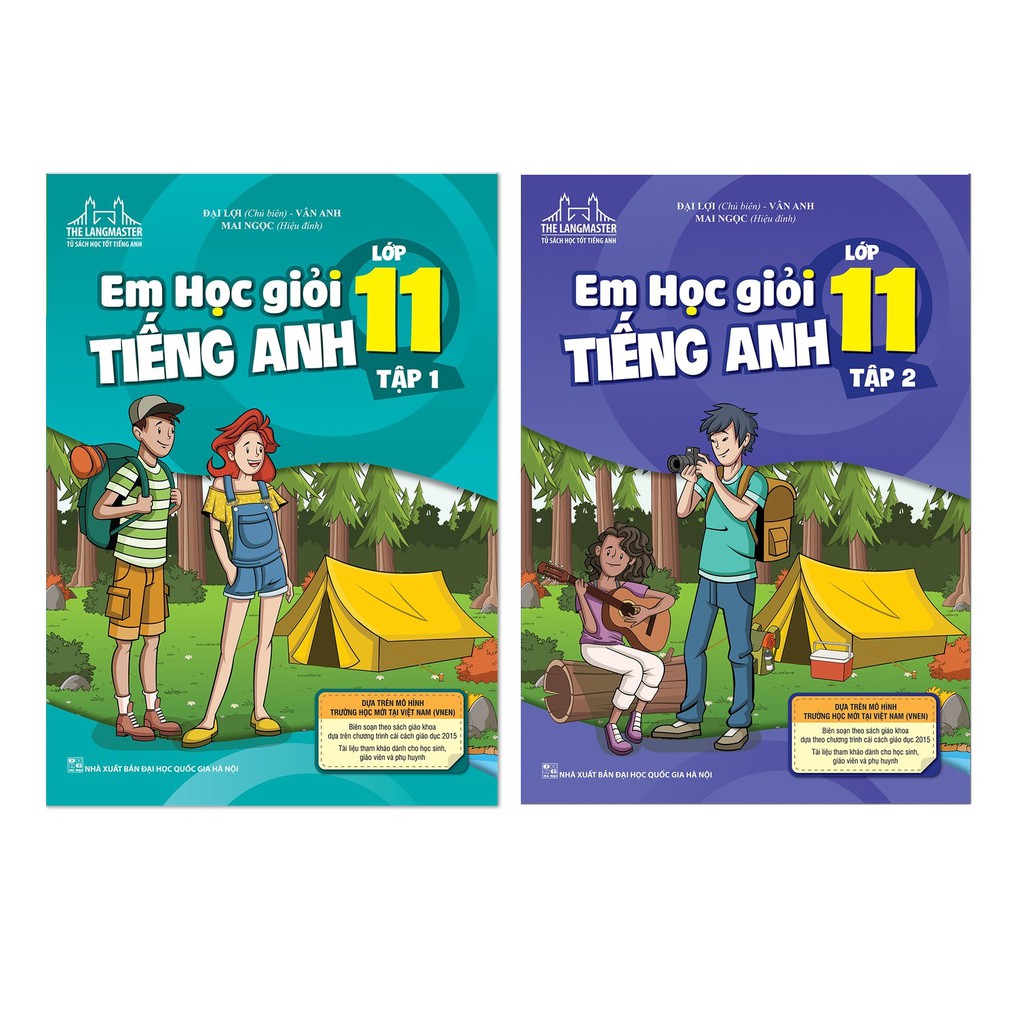 Sách Combo Em học giỏi tiếng anh lớp 11 tập 1+ tập 2 Có Mã cào sau sách thay cho CD