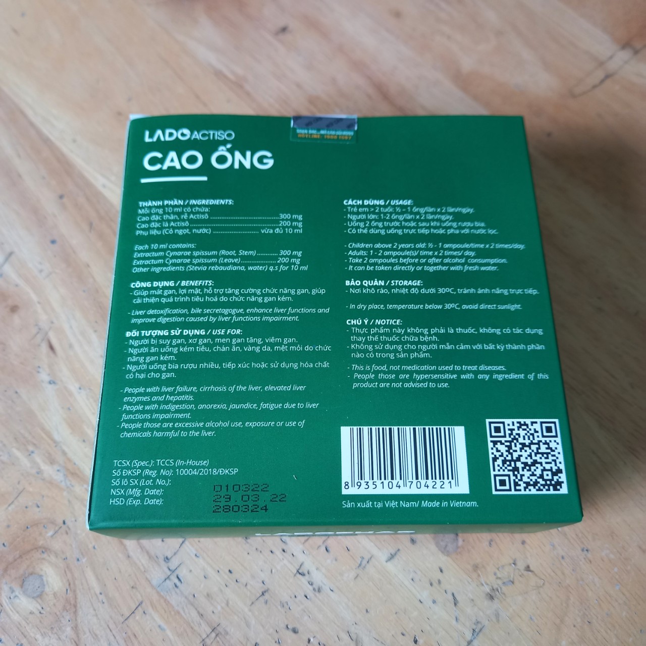 Cao ống Atiso Ladophar không đường Hộp 10 ống 10ml Giúp mát gan, lợi mật, hỗ trợ tăng cường chức năng gan, giúp cải thiện quá trình tiêu hóa do chức năng gan kém tặng 1 túi trà