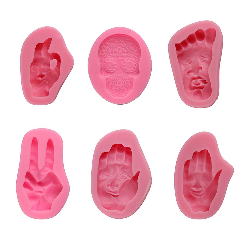 Halloween Party Decoration Fondant Cake Mould Palm Skull Chocolate Mold Tool
