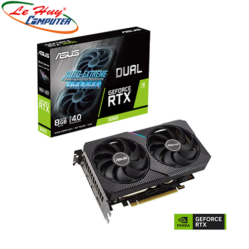 Card màn hình - VGA ASUS Dual GeForce RTX 3060 8GB GDDR6 (DUAL-RTX3060-8G) -- Hàng chính hãng