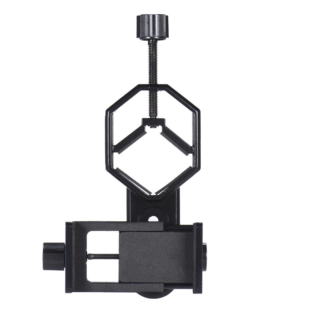 Metal Telescope Mount Adapter Bracket with Adjuatable Smartphone Cell Phone Holder Clip for Binocular Monocular Spotting