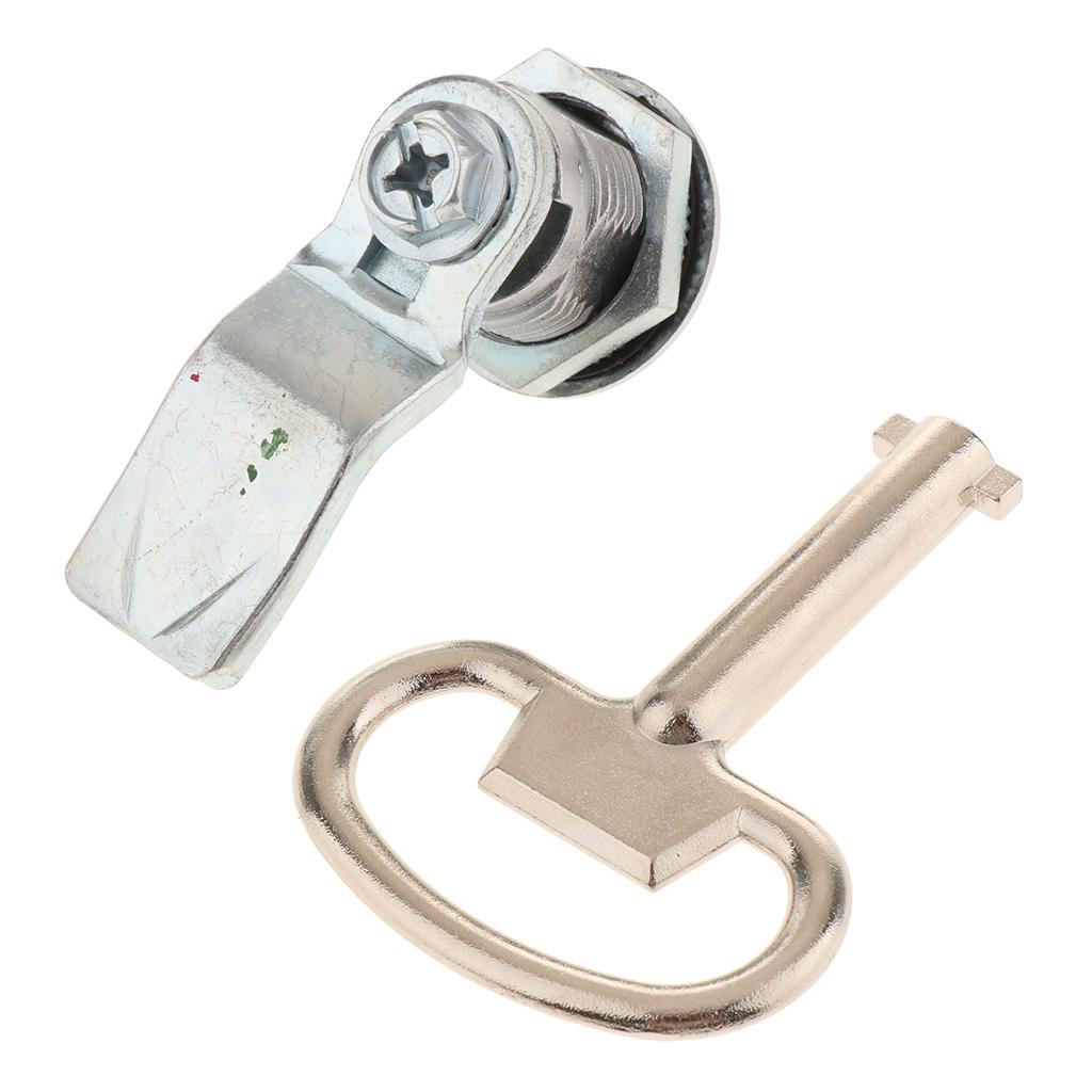 Electric Door Cabinet Cam Cylinder Flat Lock Shockproof Security Latch w Key
