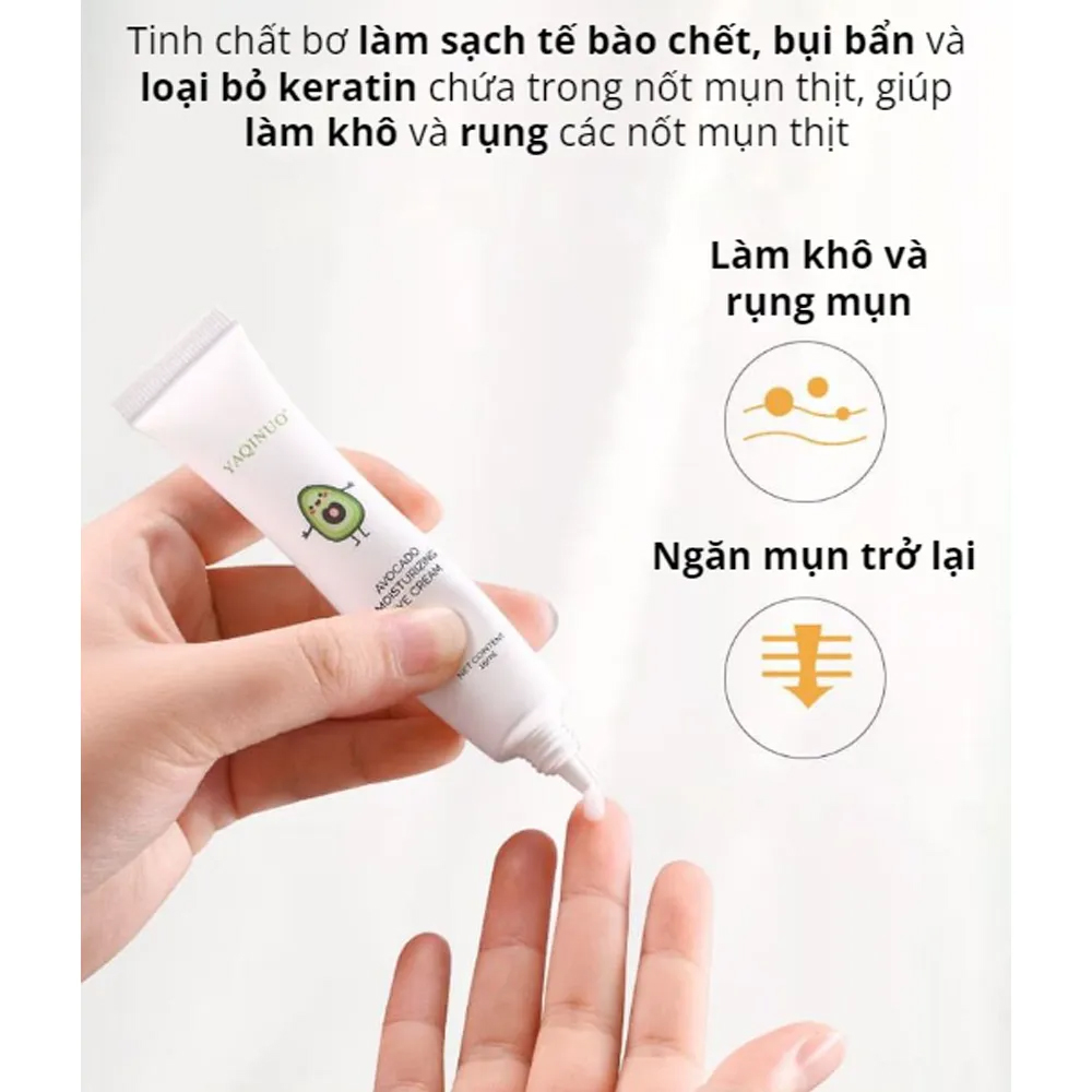 Kem Tinh Chất Bơ YAQINUO Giảm Mụn Thịt Dưỡng Ẩm Săn Chắc Làm Mờ Nếp Nhăn và Quầng Thâm Măt 15g