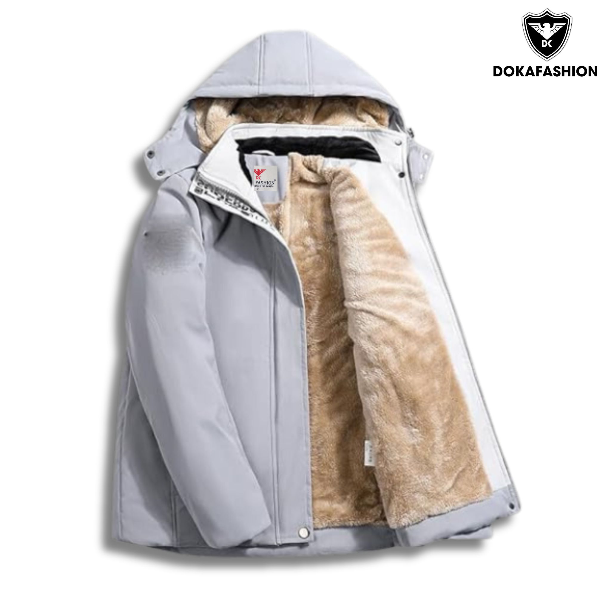 Áo khoác dù nam lót lông phối nón tháo rời được tiện lợi DK42