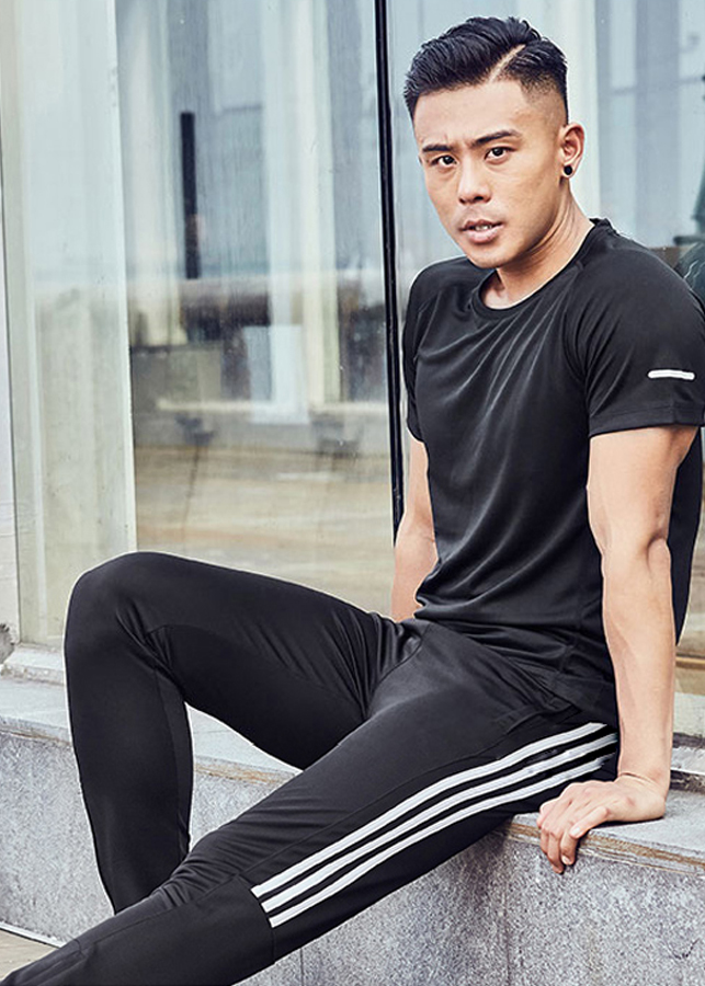 Quần Thể Thao Nam Đen Sọc Dáng Ôm SOCLUNG03