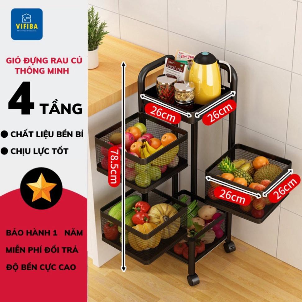 Kệ Xoay Đa Năng 360 Độ Đựng Rau Củ Quả Dáng Vuông, Kệ Đựng Đồ Thông Minh Tiết Kiệm Không Gian Thép Carbon Cao Cấp