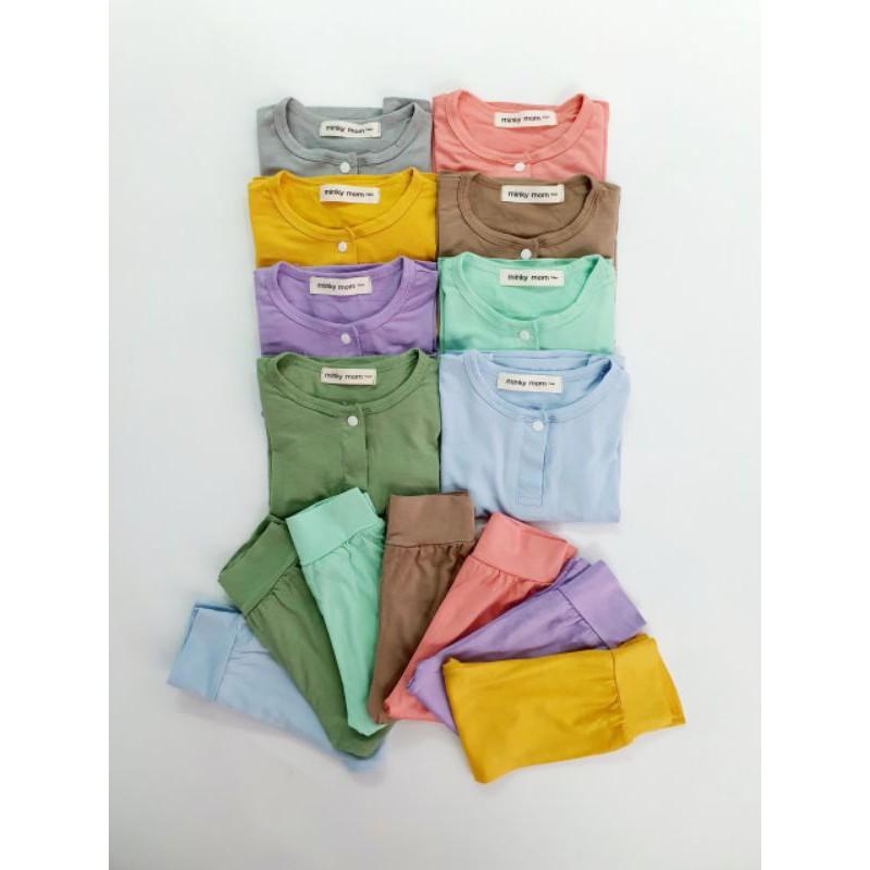 Bộ dài tay thun lạnh cúc ngực cho bé - 1038