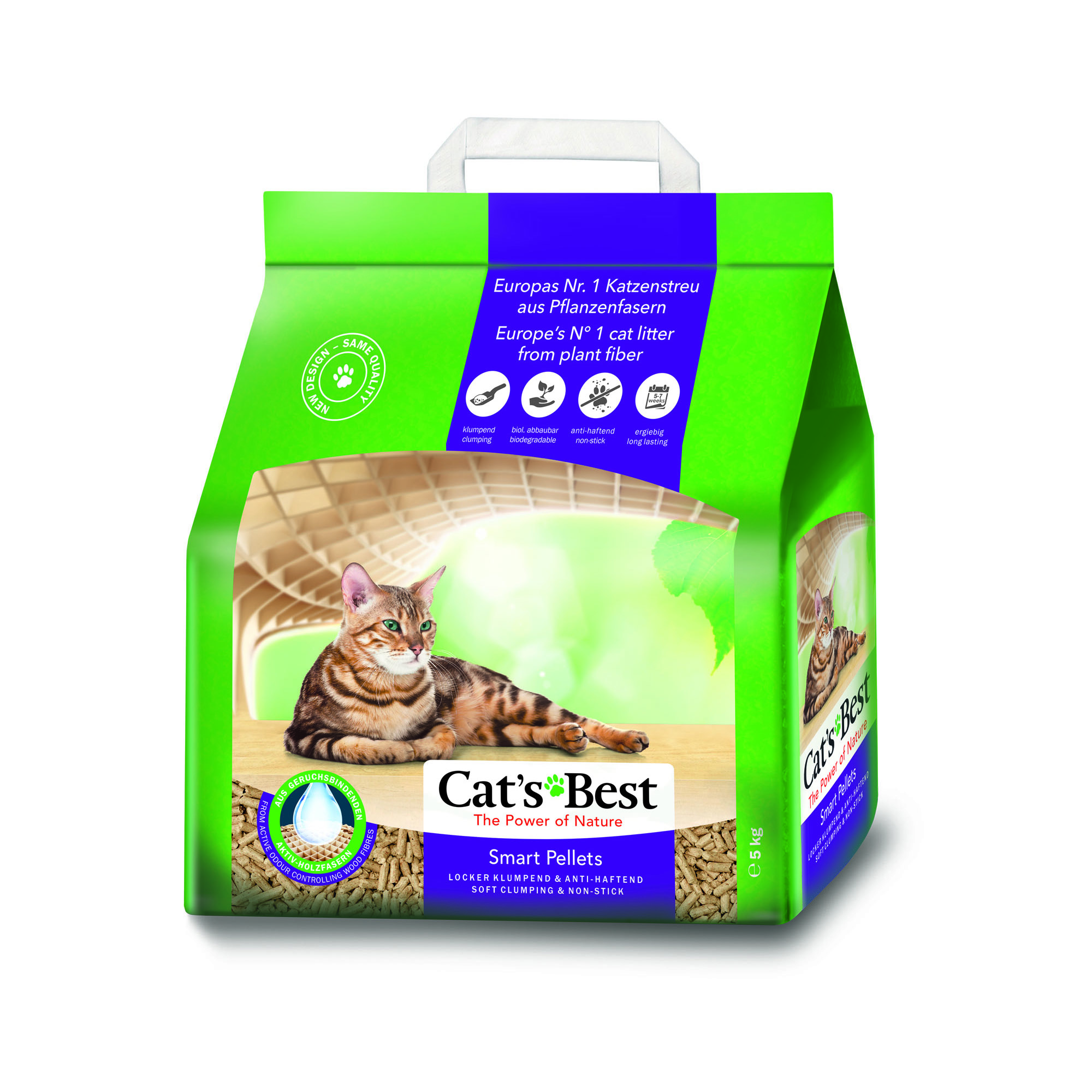 Cát vệ sinh hữu cơ vón cục cho mèo lông dài Cat’s Best Smart Pellets CBSP10L (5kg)