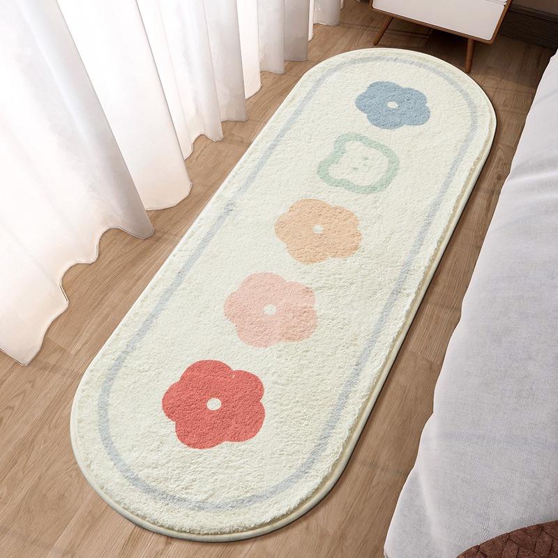 Thảm Trải Sàn Mềm Mại Chống Trượt Hình Hoa Dành Cho Trang Trí Nhà Cửa