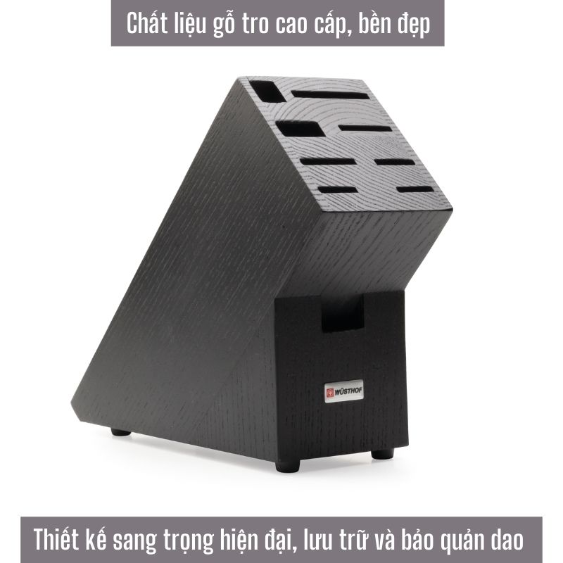 Khối Để Dao 9 Chỗ WUSTHOF Chất Liệu Gỗ Tro Cao Cấp 7237 - Sản Xuất Tại Solingen Đức (Hàng Chính Hãng)