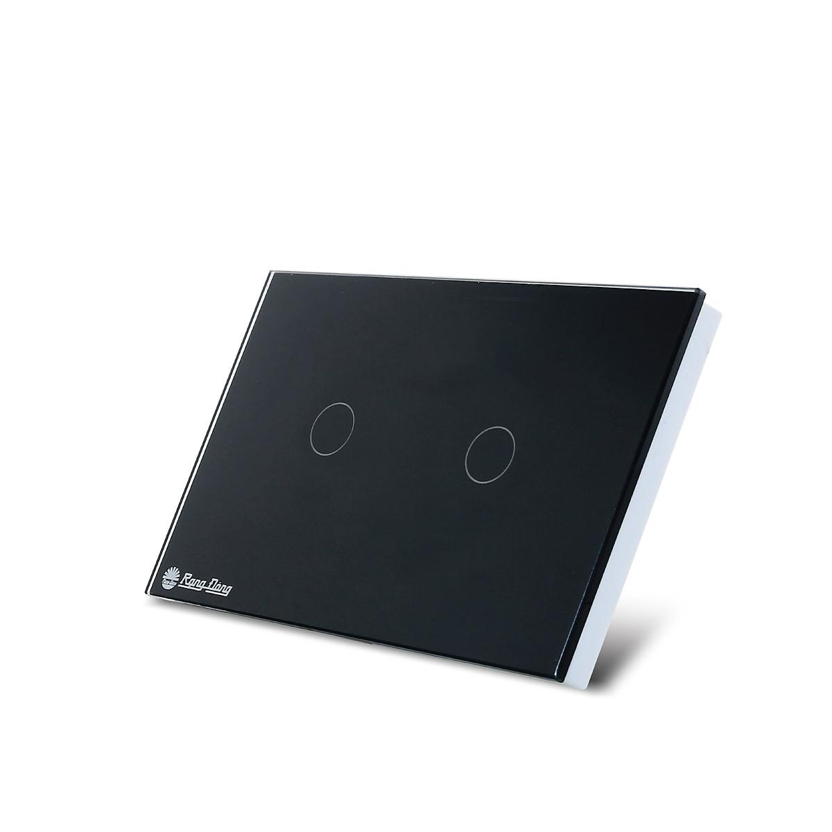 Công tắc cảm ứng âm tường điều khiển từ xa bằng wifi và giọng nói 2 nút bấm chính hãng Rạng Đông Model: RD SW.2