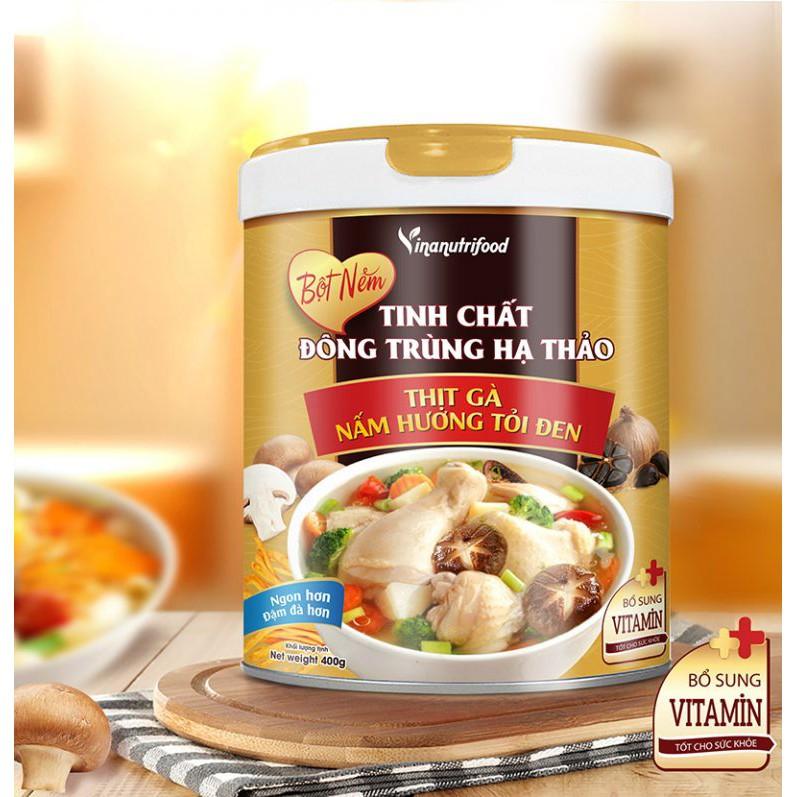 Bột Nêm Đông Trùng Hạ Thảo Thịt Gà Nấm Hương Tỏi Đen VINANUTRIFOOD, Hộp 400g