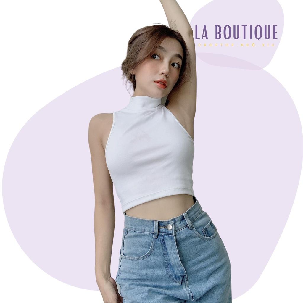 Áo cổ lọ sát nách khoét sâu thun Borip 4 chiều cao cấp La Boutique