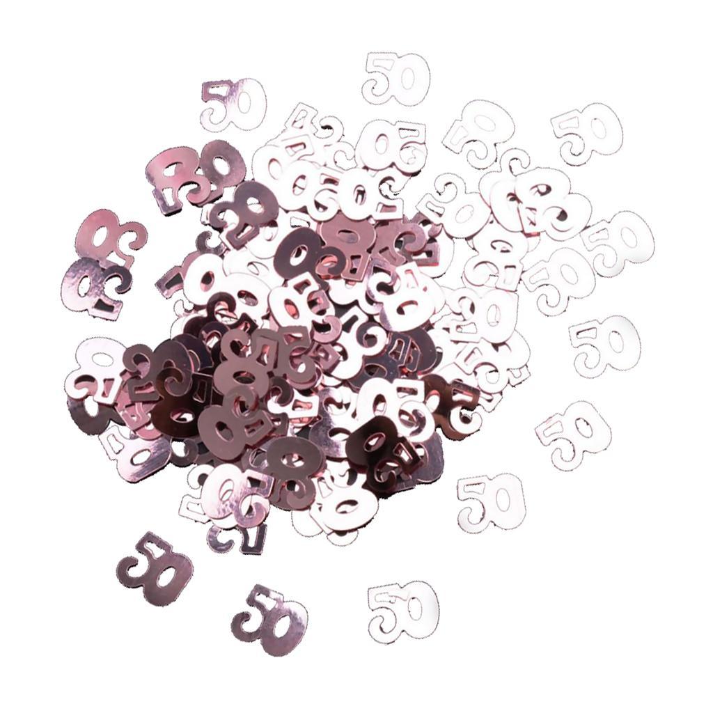 Digital 50 Party Confetti Sprinkles 50th Birthday Rose Gold, Black Gold