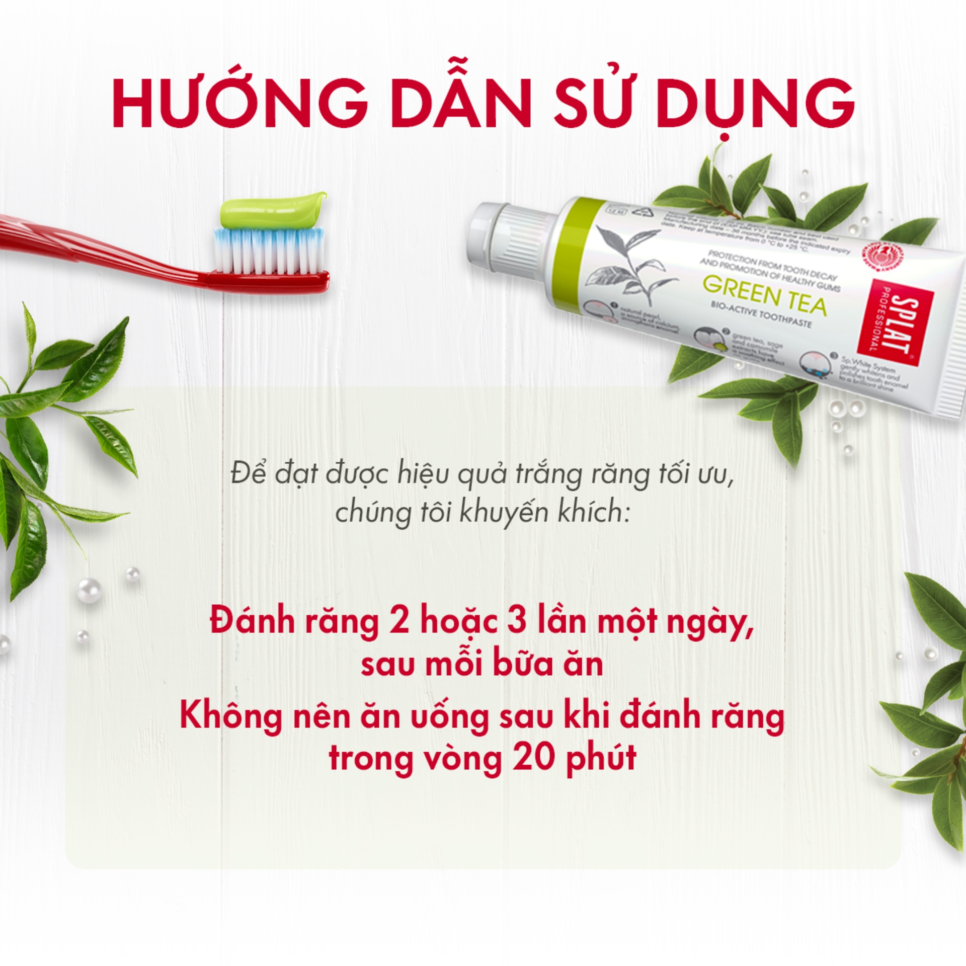 Kem Đánh Răng SPLAT Green Tea Professional series Chiết Xuất Trà Xanh Làm Dịu Nướu, Bảo Vệ Men Răng, Thơm Miệng 20ml