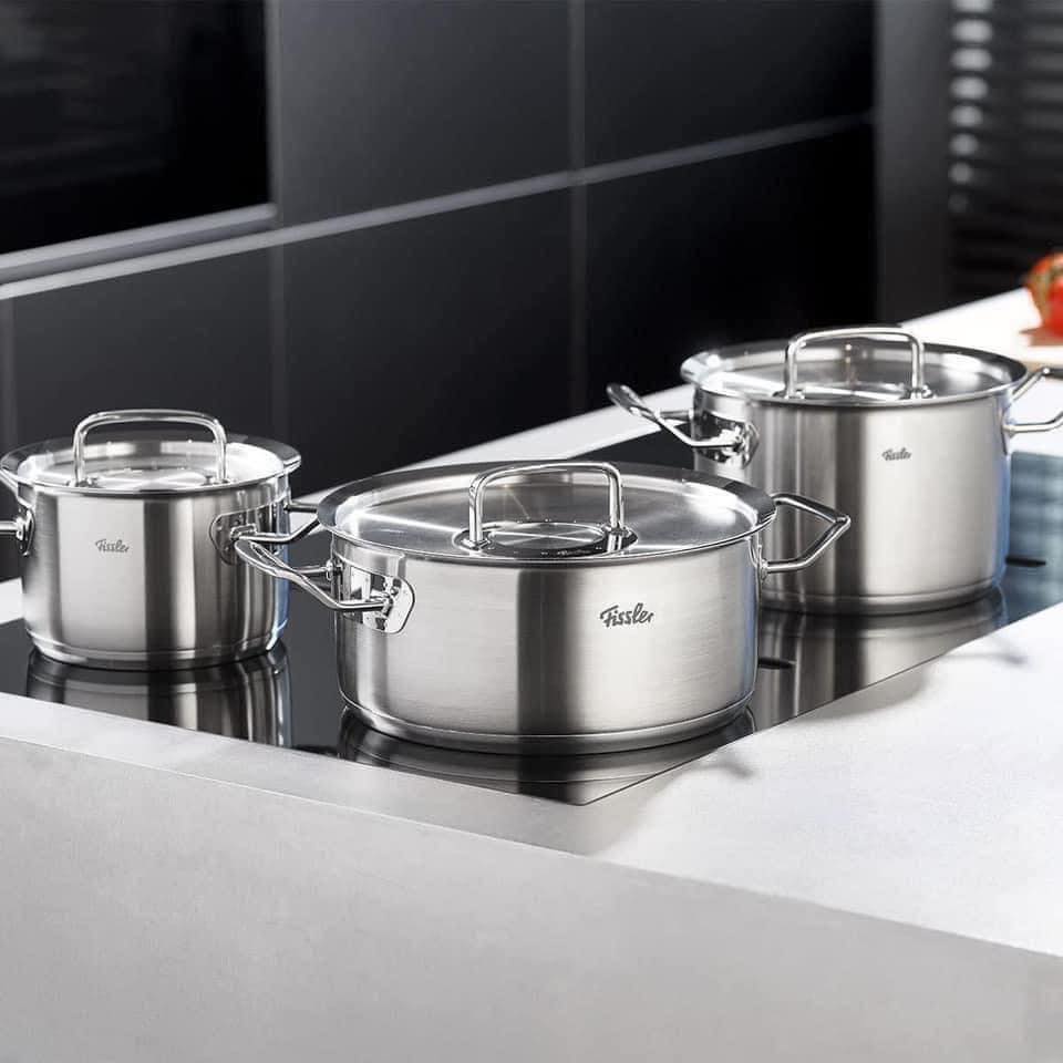 BỘ NỒI FISSLER PROFI 4 NỒI 1 QUÁNH NẮP INOX MẪU MỚI 2022 Hàng Chính Hãng