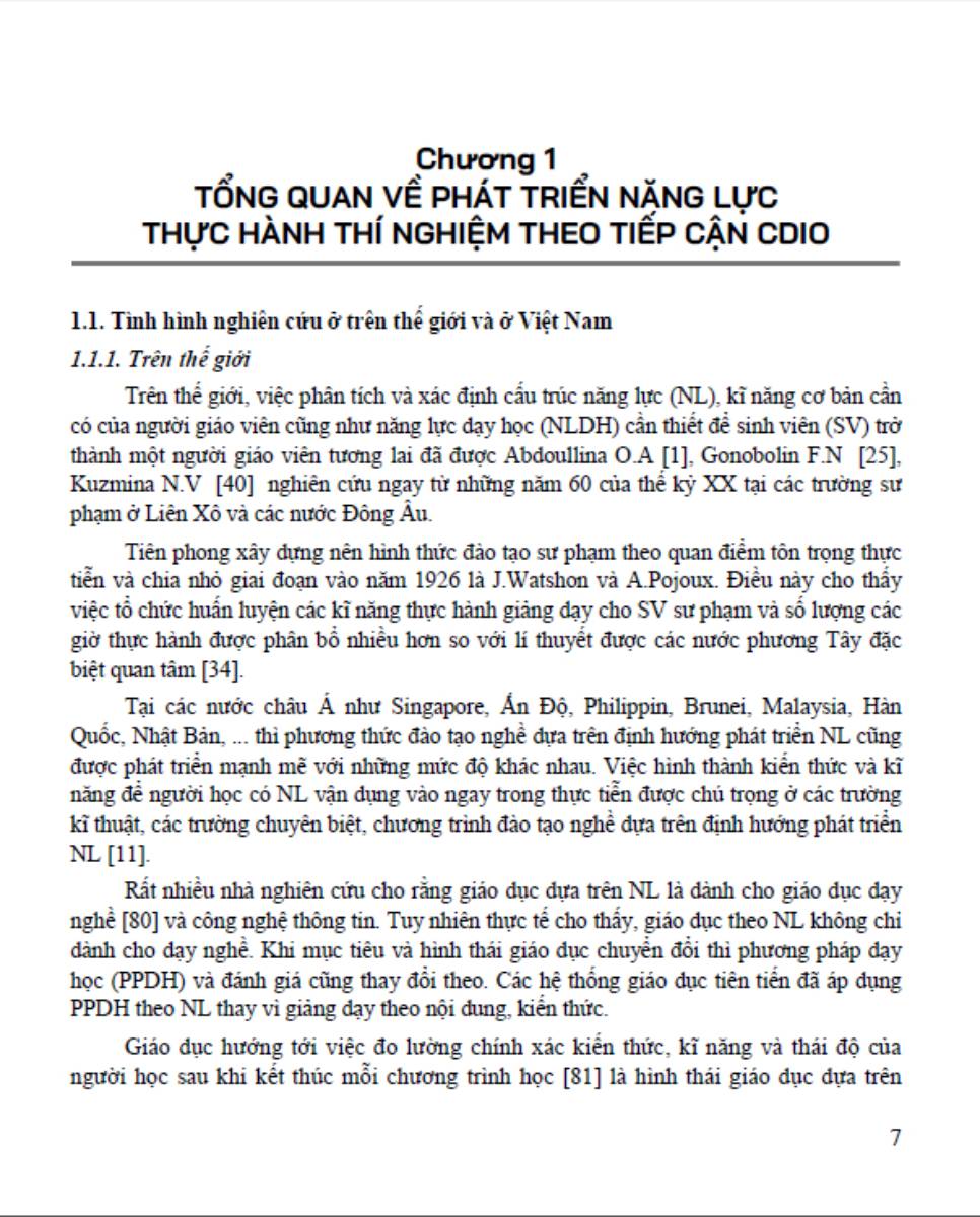 Phát Triển Năng Lực Thực Hành Thí Nghiệm Cho Sinh Viên Sư Phạm Hóa Học Theo Tiếp Cận CDIO - HA