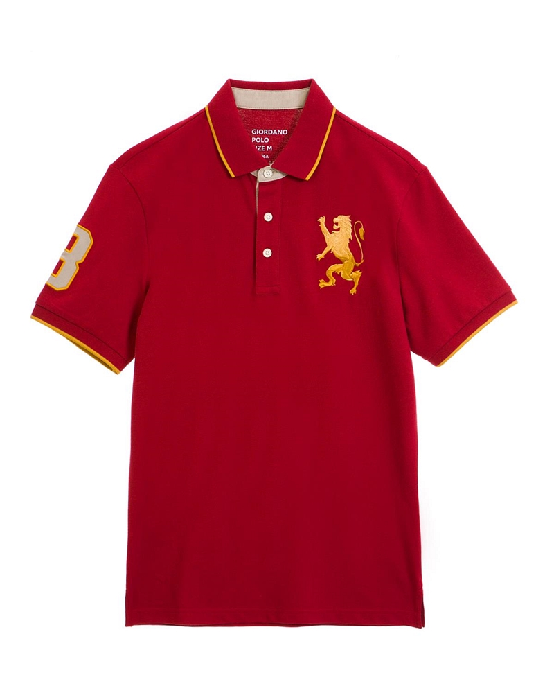 Áo Thun Có Cổ Nam Giordano Lion 3D Polo 01018222