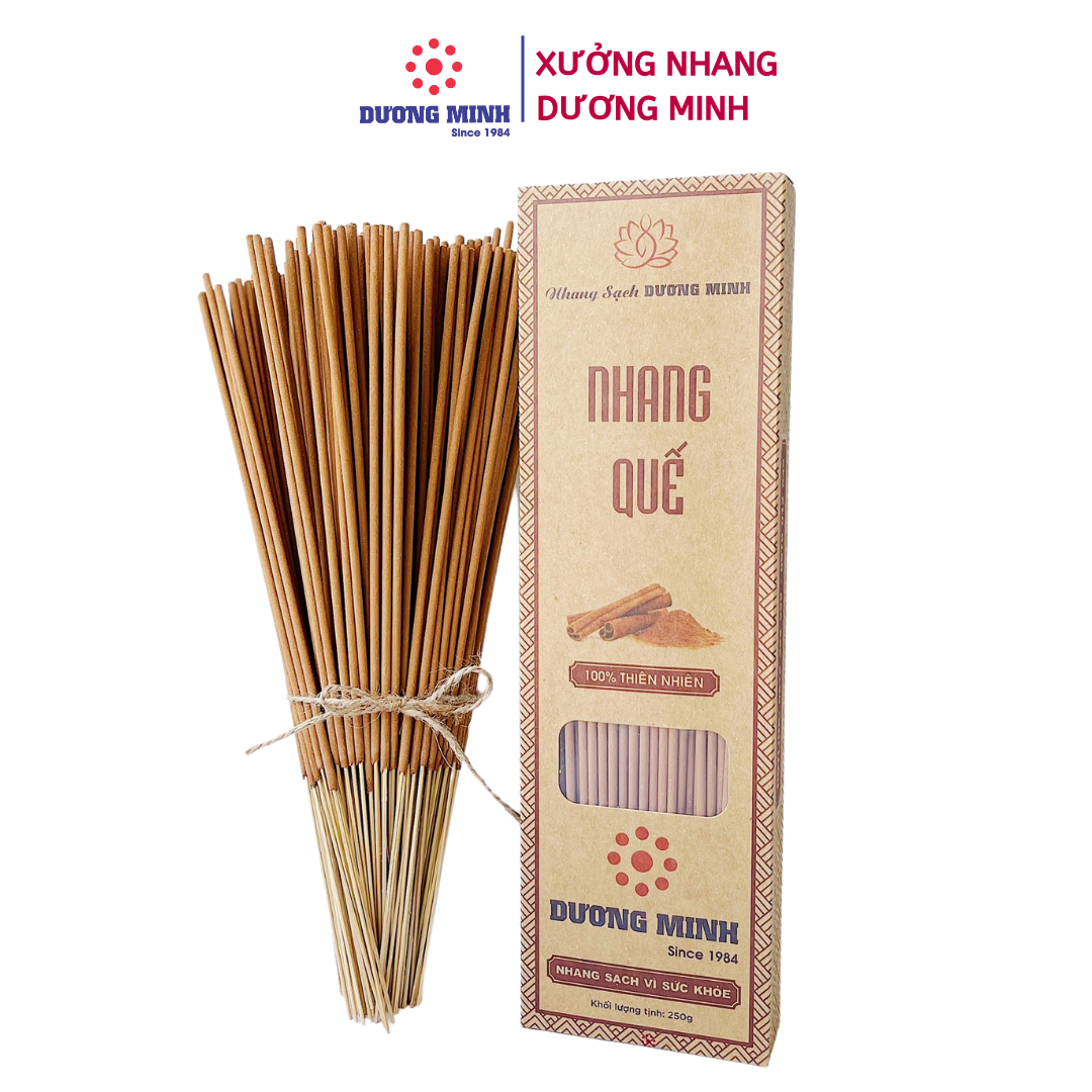 Nhang quế 40cm Dương Minh nhang thơm quế 100% thành phần tự nhiên từ cây quế