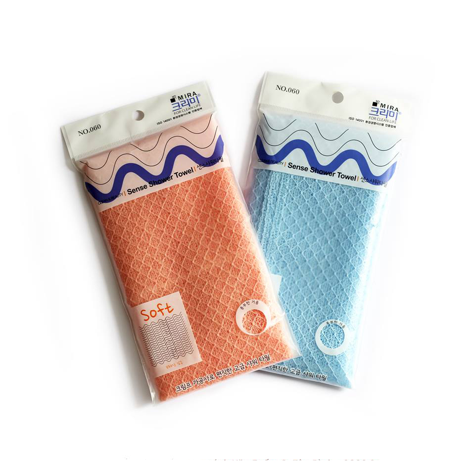 Khăn dây tắm Mira Sense shower Towel Hàn Quốc tặng kèm móc khoá