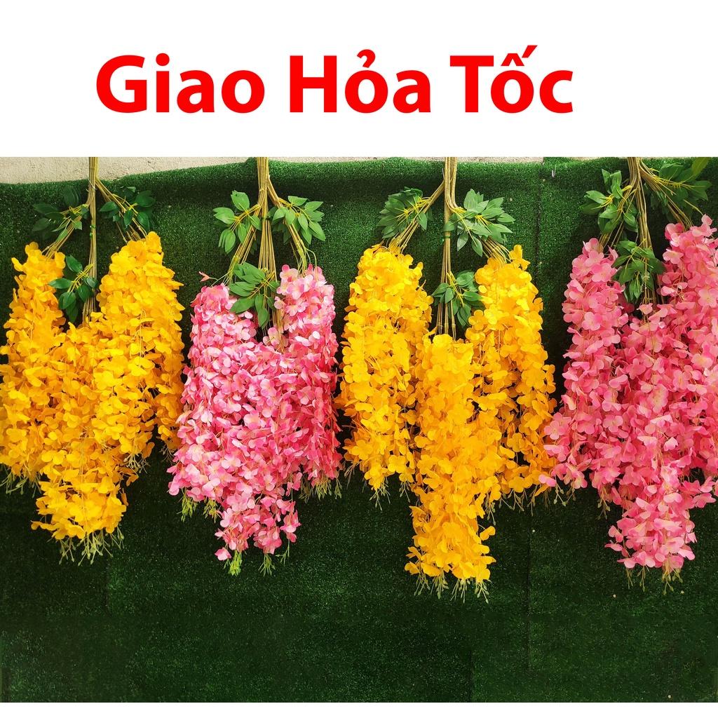 Hoa tử đằng giả, hoa giả trang trí tiền cảnh, cây giả trang trí nhà, hoa trang trí tết, dài 110cm có 3 nhánh nhỏ