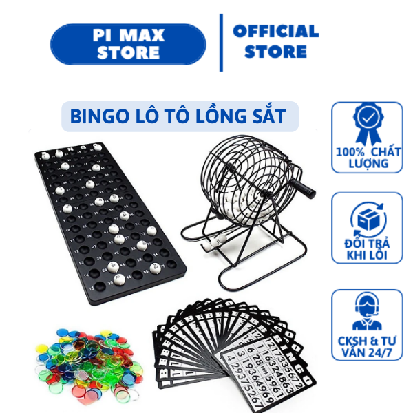 Bộ Đồ Chơi Lô Tô Bingo Lồng Sắt