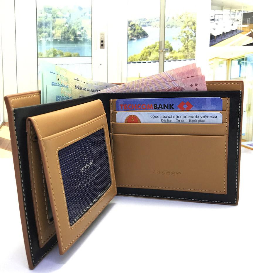 Ví , bóp da nam cao cấp có hộp và túi làm quà tặng