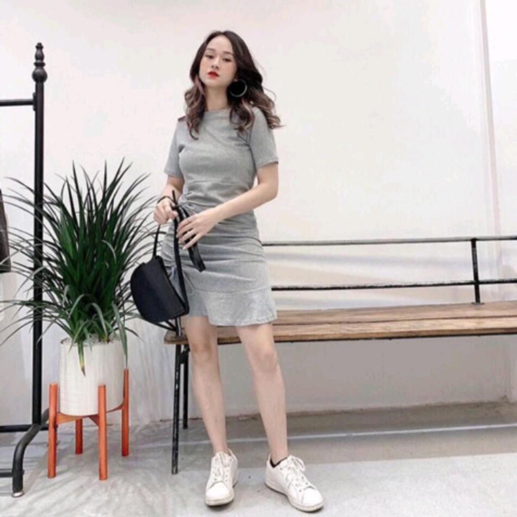 Váy Body Tay Ngắn Rút Dây Bên Sườn Siêu Xinh LH12
