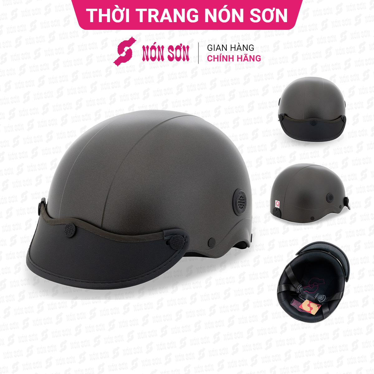 Mũ bảo hiểm lỗ thông gió NÓN SƠN chính hãng ATG-ĐN118