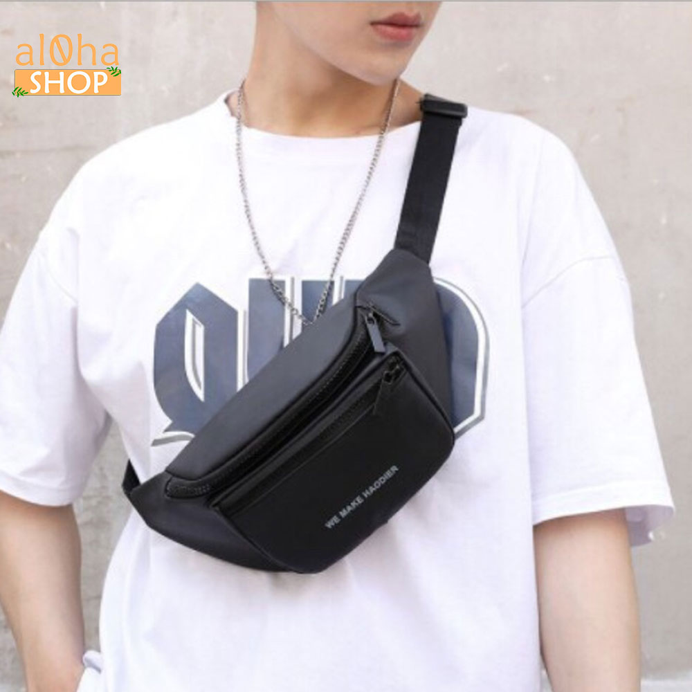 Túi bao tử vải chống nước - đeo chéo unisex nam nữ - al0ha Shop