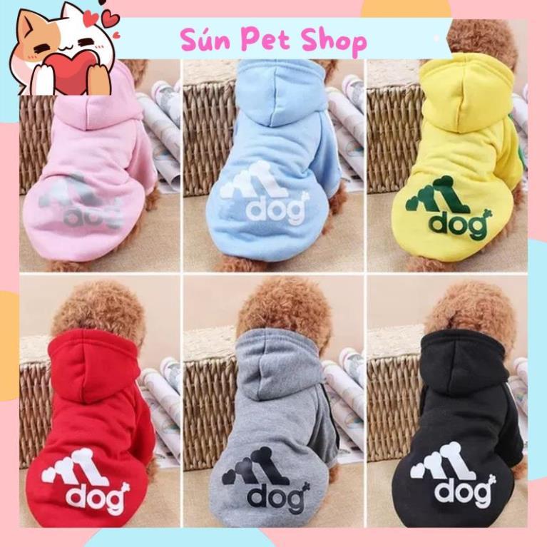 Áo nỉ Hoodie Adidog cho thú cưng, áo mùa đông cho chó mèo