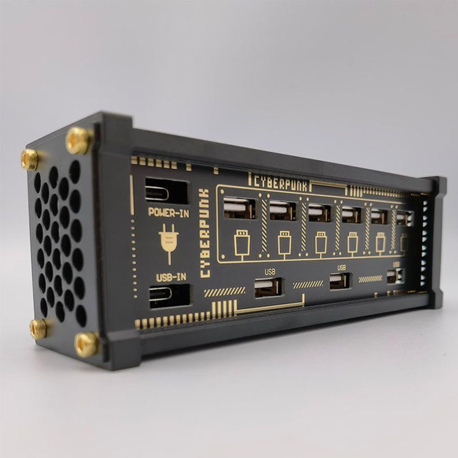 Portable 6 Port USB Hub Lightweight Power Adapter Splitter Expander Notebook