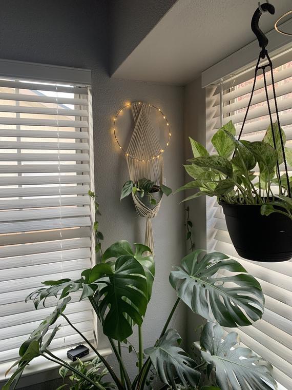 Vòng Inox Tết Dây Macrame Treo Hoa , Cây Cảnh Trang Trí Treo Tường Trang Trí Nhà Cửa. Không bao gồn đèn nháy trang trí. GHINOX01